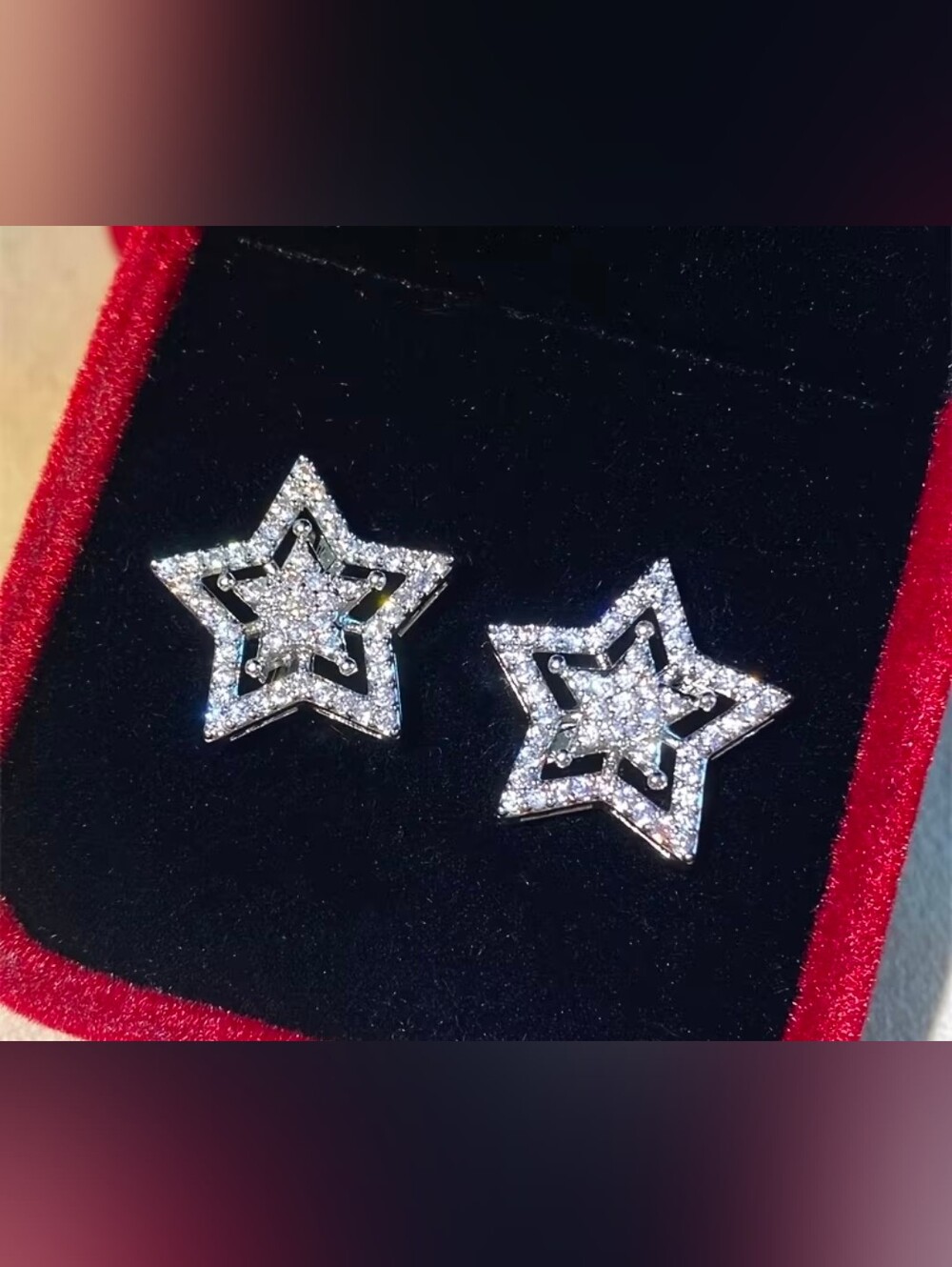 $8 Each Or Bundle 5/$20 Sparkling Star Inside Star Stud Earrings